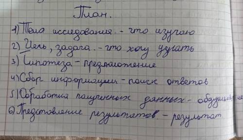 Составьте мини исследование по плану(предмет естествознание)