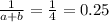 \frac{1}{a + b} = \frac{1}{4} = 0.25