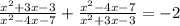 \frac{x^2+3x-3}{x^2-4x-7} +\frac{x^2-4x-7}{x^2+3x-3}=-2