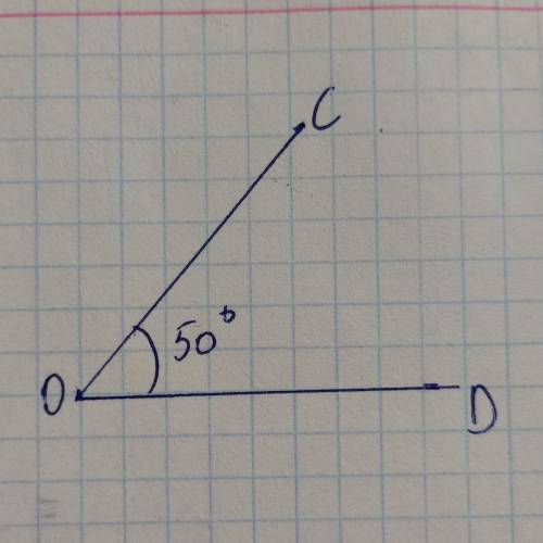 Задание.Постройте угол СОД = 50°​