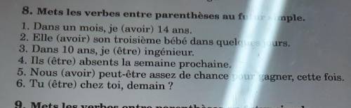 Metes les verbes entre paranthèses an futur simple (номер