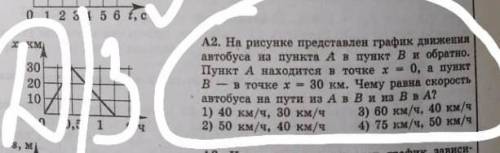 На рисунке представлен график движения автобуса из пункта А в пункт В.