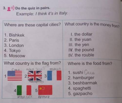 3. »)) Do the quiz in pairs. Example: I think it's in Italy, b) Where are these capital cities? What