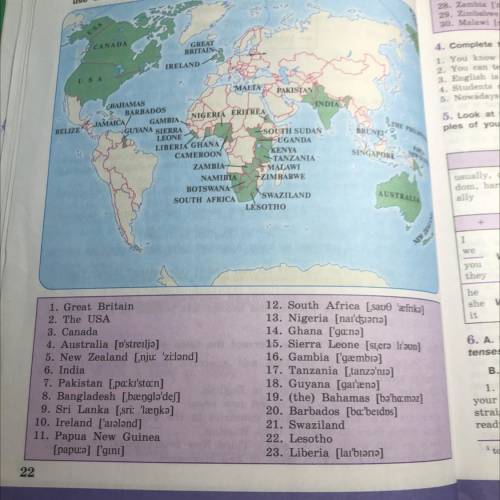 look at the map and see how many countries of the english-speaking world you can name. in some of th