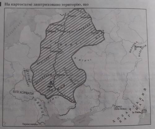 На картосхемі заштоиховано територію,що А) входить до складу Київської держави за попередників Аскол