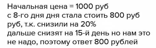 В понедельник некоторый товар поступил в продажу по цене 1000 руб. в соответствии с пунктом магазине