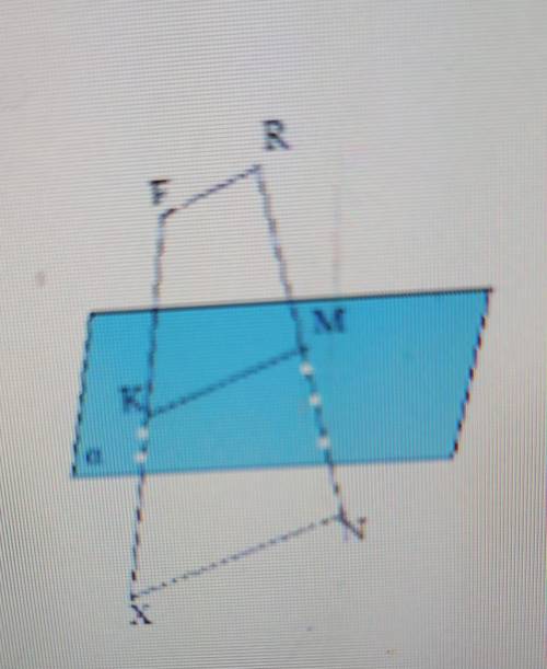 . Очень . Плоскость альфа пересекает отрезки FX и RN посередине - в точках K и M. Найдите KM, если F