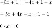 -5x+1=-4x+1-x-5x+4x+x=1-10\cdot x=0