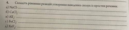 4. Складіть рівняння реакцій утворення наведених сполук із простих речовин.