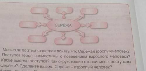 Каким Серёжа был в начале повести? чтобы это выяснить Заполните кластер. Запишите прилагательные и с