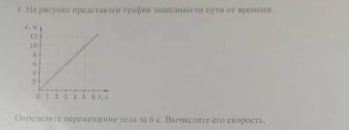 На рисунке представлен график зависимости пути от времени определите перемещение тела за 6 с