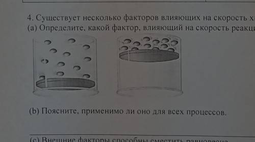 Существует несколько факторов влияющих на скорость химических реакций. (а) Определите, какой фактор,