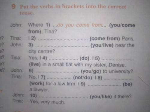 Put the verbs in brackets into correct tense