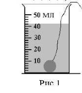 Визначте об'єм що містиця у мензурці якщо обєм зануреної кульки 8 см3