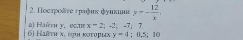 2. Постройте график функцииа) Найти у, если х = 2; -2; -7; 7.б) Найти х, при которых у = 4; 0,5; 10