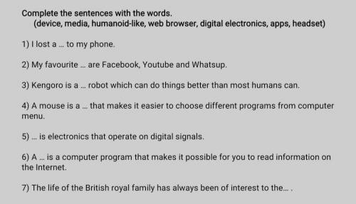 Complete the sentences with the words