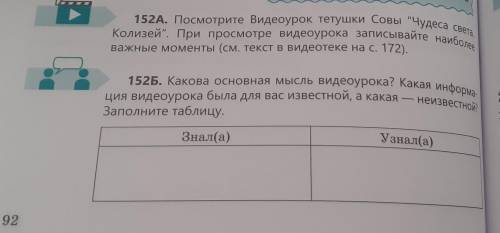 Какова основная мысль видеоурока ?Какая информация видеоурока была для известно ,а какая неизвестной