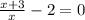 \frac{x + 3}{x} - 2 = 0