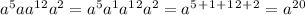 a^5aa^1^2a^2=a^5a^1a^1^2a^2=a^5^+^1^+^1^2^+^2=a^2^0