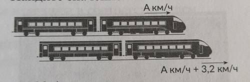 36. Перед вами два поезда. Число А в обоих случаях одинаково. Соотношение их скоростей Найдите знач