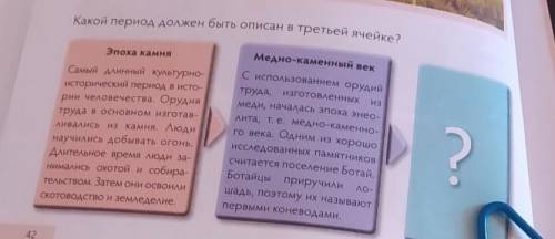 Какой период должен быть описан в третьей ячейке? Эпоха камняизСамый длинный культурно-исторический