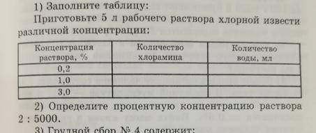 Заполнить таблицу и выполнить задание