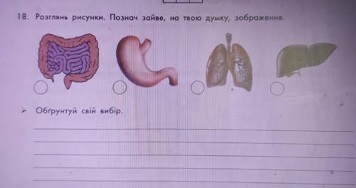 18. Розглянь рисунки. Познач зайве, на твою думку, зображення. Обґрунтуй свій вибір.