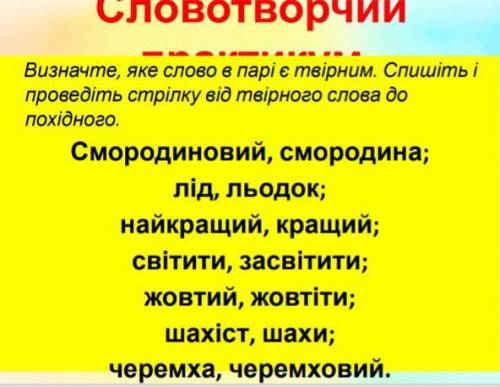 Тема:ЗМІНЮВАННЯ І ТВОРЕННЯ СЛІВ. ТВІРНЕ СЛОВО