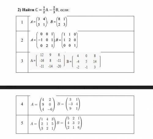 Тема: Матрицы, действия над матрицами решить