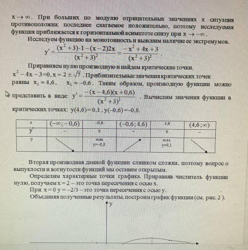 Исследовать функцию и построить ее график. По образцу.