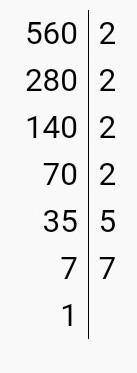 Разложите на простые множители числа: 1) 560;425; 360; 802;850; 220;550; 460;770;370