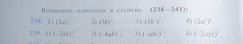 Возведите одночлен в степень:Выполните 2 упражнения!