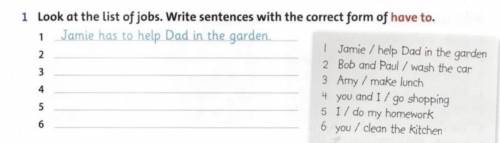 1 Look at the list of jobs Write sentences with the correct form of have to