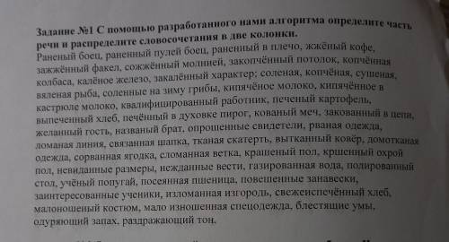 распределите слова на Отглагольные прилагательные/Причастия