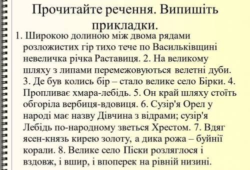 Прочитайте речення. Випишіть прикладки