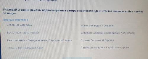 Исследуй и оцени районы водного кризиса в мире в контексте идеи:Третья мировая война-война за воду