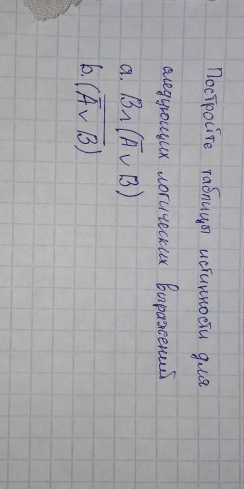 постройте таблицы истинности для следующих логических выражений