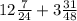 12 \frac{7}{24} + 3 \frac{31}{48}