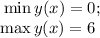 \: \min y(x) = 0;\\ \: \max y(x)=6 \: