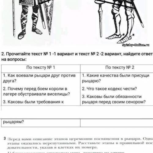 Только 1 вариант ответить на 3 вопроса по теме:Рыцарство