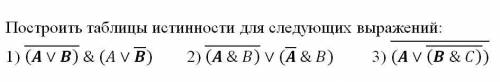 Постройте таблицу истености