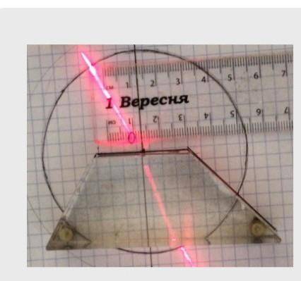 3. Дослід 1. Виміряйте на фотознімку з до лінійки і циркуля довжини відрізків а1 и b1 i порахуйте ве