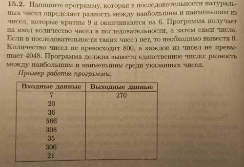 На Python 15.2. Напишите программу, которая в последовательности натураль- ных чисел определяет разн