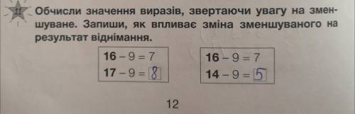 Як впливає зміна зменшуваного на результат віднімання? Только коротко(своими словами не помню