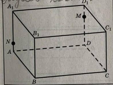 :Постройте точку пересечения, прямой MN с плоскостью ABC