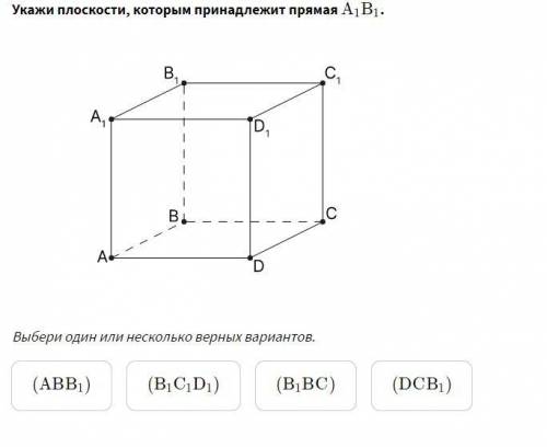 Укажи плоскости, которым принадлежит прямая {A₁B₁)