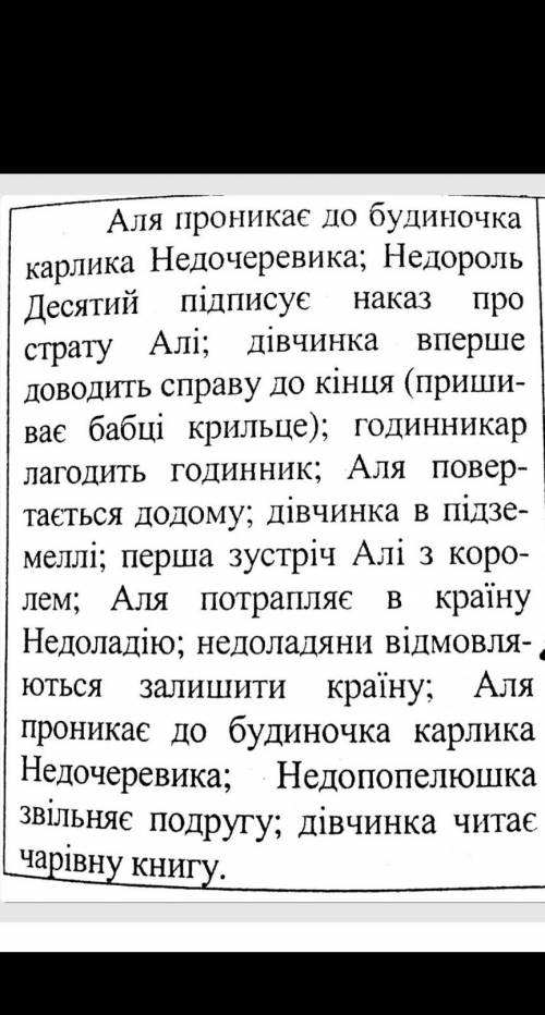 Виставте послідовність подій в казці аля в країні недолад