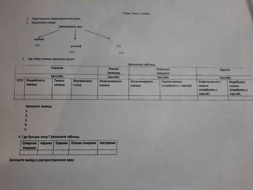 По теме реки и озёраДаю 30 3. заполните таблицу4. Заполните таблицу