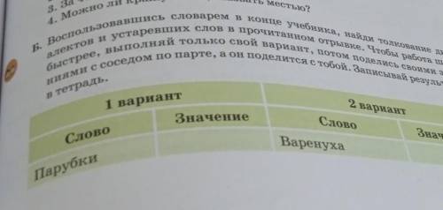 4. Можно быстрее, выполняй только свой вариант, потом поделись своими ана- алектов и устаревших слов