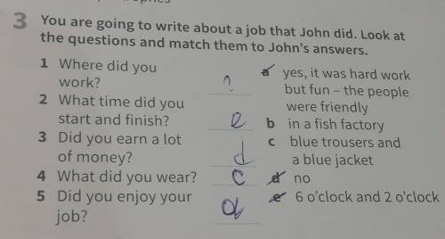 Write a paragraph about John's job. Use the information in Exercise 3 and write about 50 words. Reme